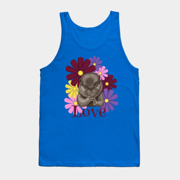 Love. Otter with flowers. Tank Top by KateQR